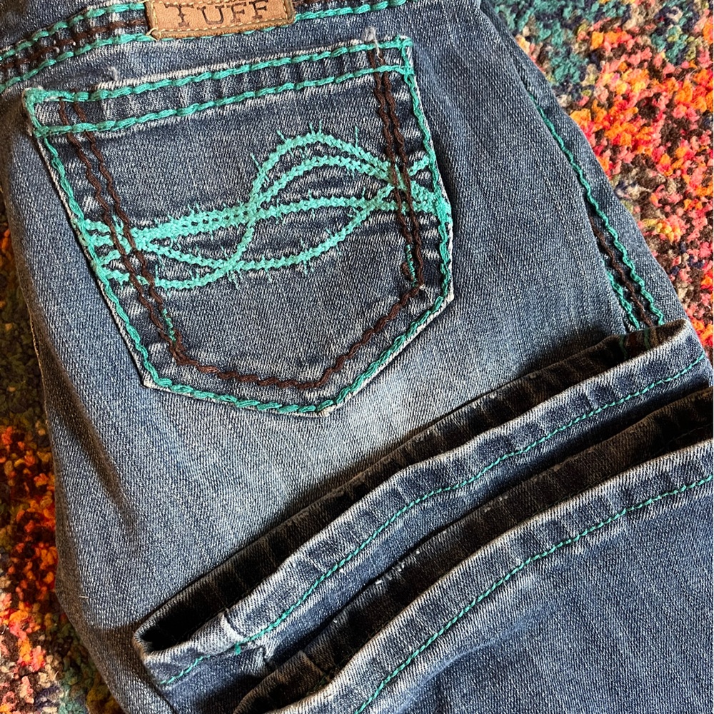Cowgirl Tuff Co Turquoise Boot Cut Jeans